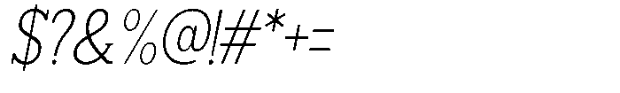 Smilant Extra Light Sem Condensed Italic Font OTHER CHARS
