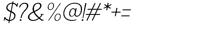 Smilant Extra Light Semi Expanded Slant Font OTHER CHARS
