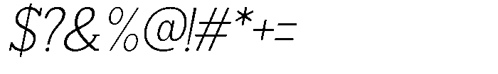 Smilant Extra Light Slant Font OTHER CHARS