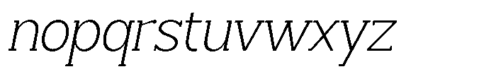 Smilant Extra Light Slant Font LOWERCASE