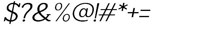 Smilant Light Expanded Slant Font OTHER CHARS