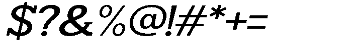 Smilant Medium Expanded Slant Font OTHER CHARS