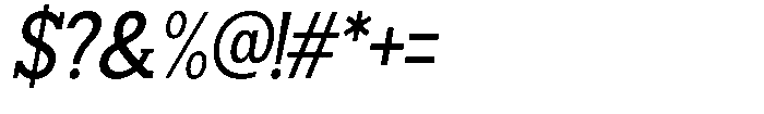 Smilant Medium Semi Condensed Slant Font OTHER CHARS