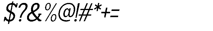 Smilant Semi Condensed Slant Font OTHER CHARS