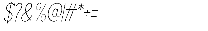 Smilant Thin Condensed Slant Font OTHER CHARS