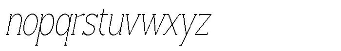 Smilant Thin Condensed Slant Font LOWERCASE
