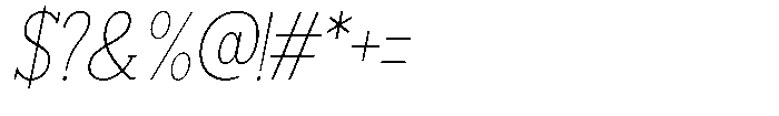 Smilant Thin Semi Condensed Slant Font OTHER CHARS