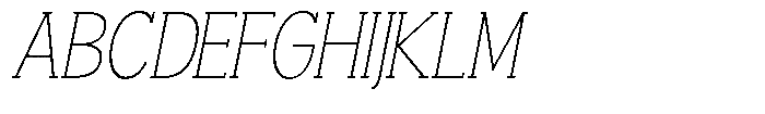 Smilant Thin Semi Condensed Slant Font UPPERCASE
