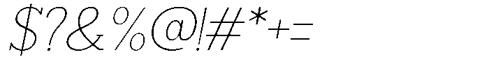 Smilant Thin Semi Expanded Slant Font OTHER CHARS