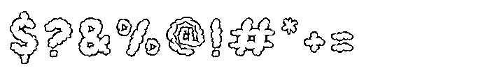 Smoky Glare Outline Font OTHER CHARS