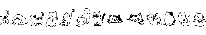 Snuggle Cat Doodle Extra Font UPPERCASE