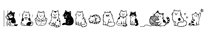 Snuggle Cat Doodle Extra Font UPPERCASE