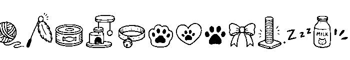 Snuggle Cat Doodle Extra Font LOWERCASE