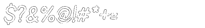 Snova Nova Eroded Outline Italic Font OTHER CHARS