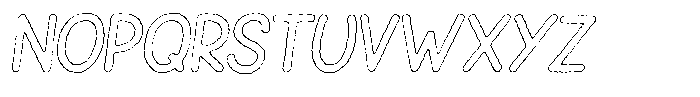 Snova Nova Eroded Outline Italic Font UPPERCASE