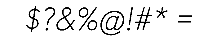 Sofia Narrow Thin Italic Font OTHER CHARS