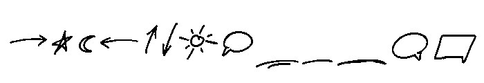 Softly Written Dingbats Font UPPERCASE