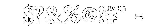 Sovera Romeri Outline Font OTHER CHARS