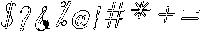 Soulmate Outline Bold Slant 12 Regular otf (700) Font OTHER CHARS