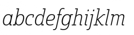 Solitas Slab Condensed Thin Italic Font LOWERCASE