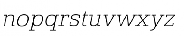 Solitas Slab Extended Thin Italic Font LOWERCASE