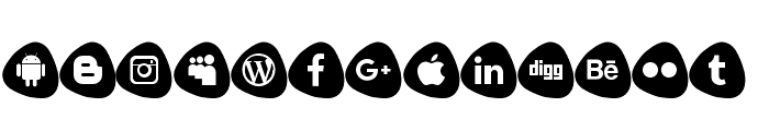 Social Logos Color Font LOWERCASE