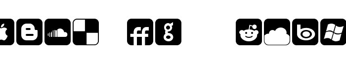 Social Networking Icons Regular Font UPPERCASE