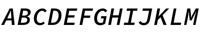 Source Code Pro Semibold Italic Font UPPERCASE