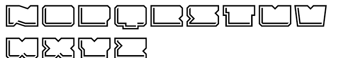 Solida Outline Engraved Wide Font LOWERCASE