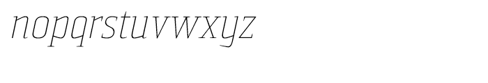 Sommet Serif Thin Italic Font LOWERCASE