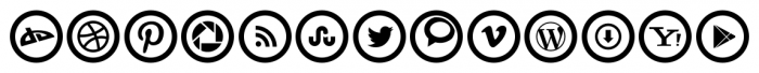 Social Networking Icons Outline Font LOWERCASE