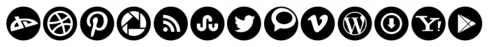 Social Networking Icons Rounded Font LOWERCASE