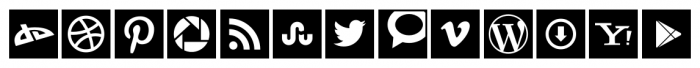 Social Networking Icons Square Font LOWERCASE