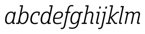 Solitas Slab Condensed Light Italic Font LOWERCASE