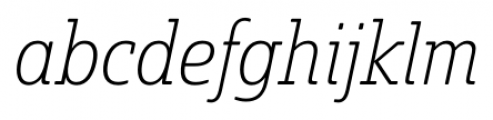 Solitas Slab Condensed Thin Italic Font LOWERCASE