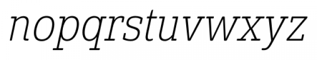 Solitas Slab Condensed Thin Italic Font LOWERCASE