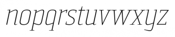 Sommet Serif Thin Italic Font LOWERCASE