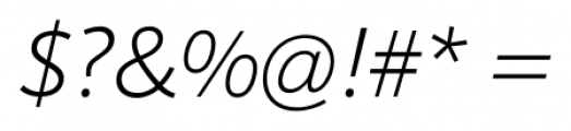 Sonus ExtraLight Italic Font OTHER CHARS