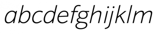 Sonus ExtraLight Italic Font LOWERCASE