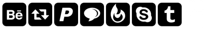 Social Networking Icons Regular Font UPPERCASE