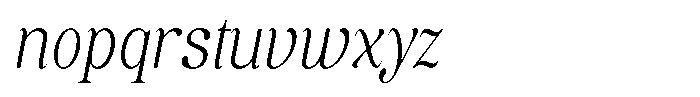 Soffline Condensed Extra Light Italic Font LOWERCASE