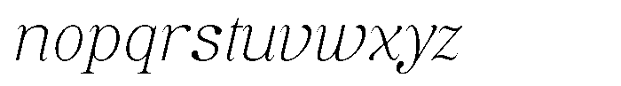 Soffline Expanded Thin Italic Font LOWERCASE