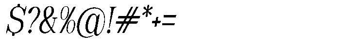 Soffline Extra Condensed Light Italic Font OTHER CHARS