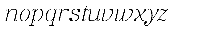 Soffline Extra Expanded Thin Italic Font LOWERCASE