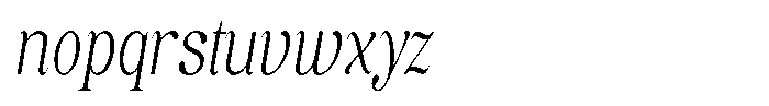 Soffline Soffline-Ultra Condensed Extra Light Italic Font LOWERCASE