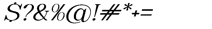 Soffline Ultra Expanded Light Italic Font OTHER CHARS