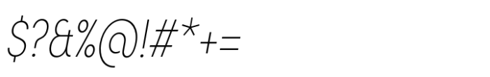 Sofia Pro Condensed ULight Italic Font OTHER CHARS