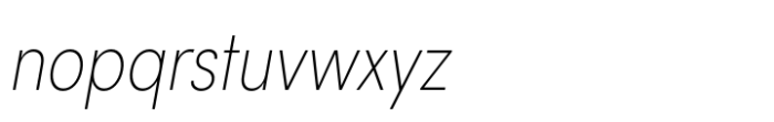 Sofia Pro Condensed ULight Italic Font LOWERCASE