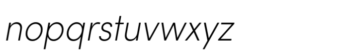 Sofia Pro Narrow Extra Light Italic Font LOWERCASE