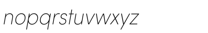 Sofia Pro Narrow Ultra Light Italic Font LOWERCASE